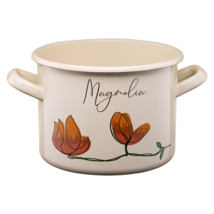 Garnek emaliowany FLORES 18cm/3,4L wzór 1